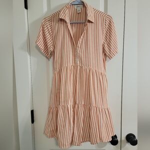 Striped Short Sleeve Dress